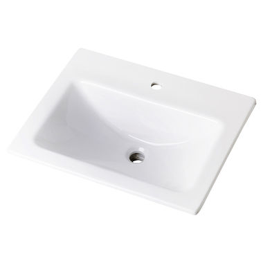 Click here to see Gerber 13-892 Gerber Wicker Park Rectangular Self-Rimming Drop-in Bathroom Sink, 18-1/4in x 10-7/8in, 1-Hole, Vitreous China, ADA, White - 13-892