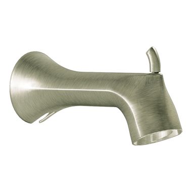 Click here to see Moen S11704BN Moen Fina Wall Mounted Brushed Nickel Tub Spout with Pull-Up Diverter, 1/2-inch Connection Size, Slip Fit - S11704BN