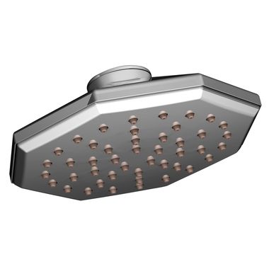 Click here to see Moen S146 Moen Felicity 7in Single-Function Rainshower Shower Head, Octagonal, Immersion Technology, 2.5 GPM, Self-Pressuring, Chrome - S146