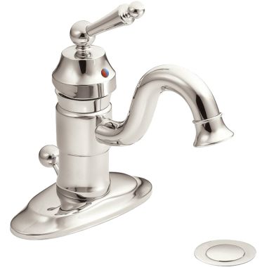 Click here to see Moen S411NL Moen S411NL Waterhill One-Handle High Arc Bathroom Faucet - Polished Nickel