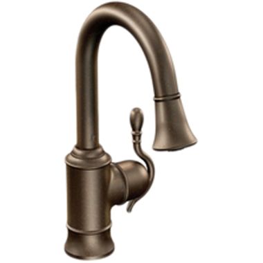 Click here to see Moen S6208ORB Moen S6208ORB Single Handle High Arc Pulldown Single Mount Bar Faucet