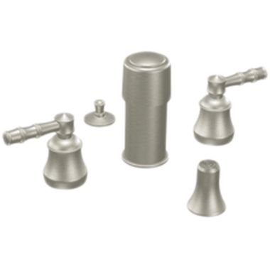 Click here to see Moen S8815BN Moen Bamboo Two-Handle Bidet Faucet, Lever Handles, LifeShine, Brushed Nickel - S8815BN