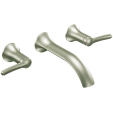 Click here to see Moen TS41706BN Moen TS41706BN Fina Two Handle Wall Mount Bathroom Faucet in Brushed Nickel
