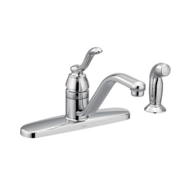 Click here to see Moen 7051 Moen Banbury Single-Handle Kitchen Faucet w/ Side Spray, Chrome - 7051