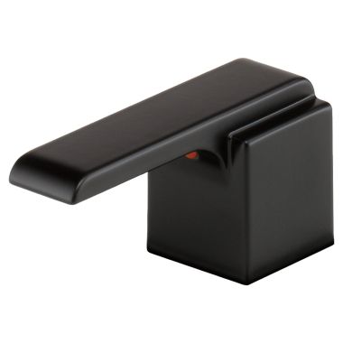Click here to see Delta H267BL Delta Ara Square Metal Lever Handle Kit for 3568LF-MPU Widespread Bathroom Faucet, ADA-Compliant, Red and Blue Temperature Indicators, Matte Black - H267BL