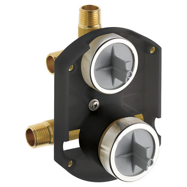 Click here to see Delta R22000 Delta R22000 MultiChoice Universal Shower Rough-In w/ Integrated Diverter Valve, Universal Inlets/Outlets