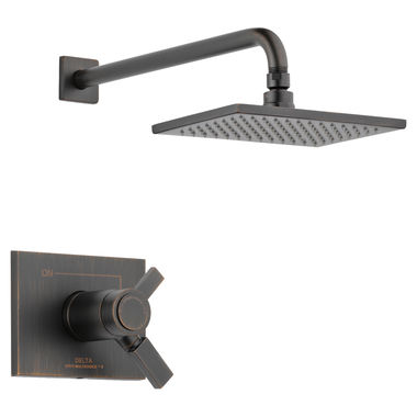 Click here to see Delta T17T253-RB-WE Delta Vero TempAssure 17T Series Single-Setting Rain Shower Faucet with Volume Control, 1.75 GPM, Two Lever Handles, ADA, Venetian Bronze - T17T253-RB-WE