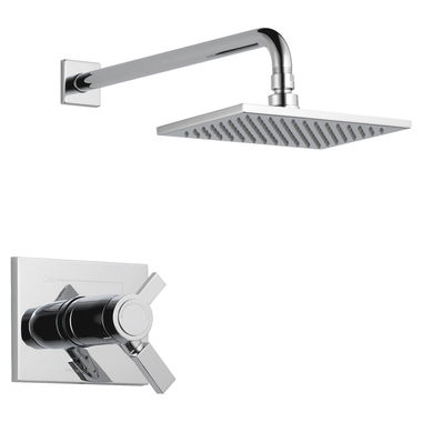 Click here to see Delta T17T253-WE Delta Vero TempAssure 17T Series Single-Setting Rain Shower Faucet with Volume Control, 1.75 GPM, Two Lever Handles, ADA, Chrome - T17T253-WE