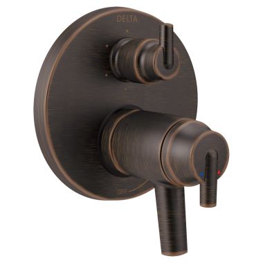 Click here to see Delta T27T959-RB Delta Contemporary TempAssure 17T Series Two-Handle Valve Trim w/ 6-Function Diverter, Lever Handles, Venetian Bronze - T27T959-RB