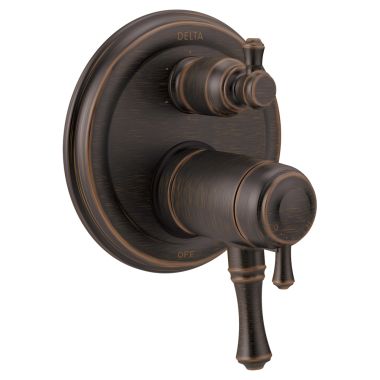 Click here to see Delta T27T997-RB Delta Traditional TempAssure 17T Series Two-Handle Valve Trim w/ 6-Function Diverter, Lever Handles, Venetian Bronze - T27T997-RB
