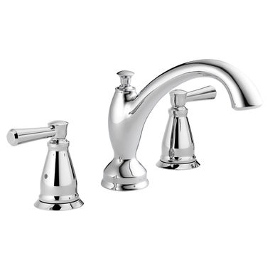 Click here to see Delta T2793 Delta Linden Two-Handle Roman Tub Faucet Trim, Arc Spout, Lever Handles, ADA-Compliant, Chrome - T2793