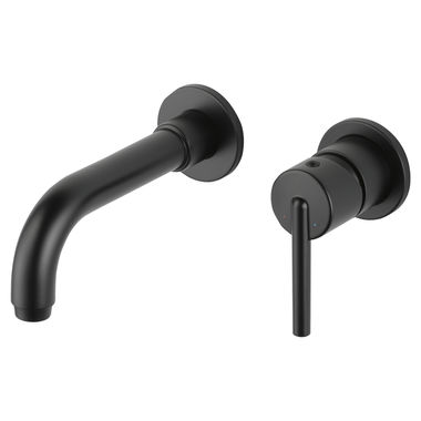 Click here to see Delta T3559LF-BLWL Delta Trinsic Tube Spout Wall-Mount Matte Black Lavatory Faucet Trim for 4