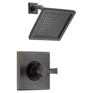 Click here to see Delta T14251-RB-WE Delta Dryden Monitor 14 Series Single-Handle Shower Faucet with Single-Setting Rain Showerhead, 1.75 GPM, Lever Handle, Venetian Bronze - T14251-RB-WE
