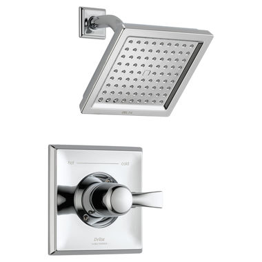 Click here to see Delta T14251-WE Delta Dryden Monitor 14 Series Single-Handle Shower Faucet with Single-Setting Rain Showerhead, 1.75 GPM, Lever Handle, Chrome - T14251-WE