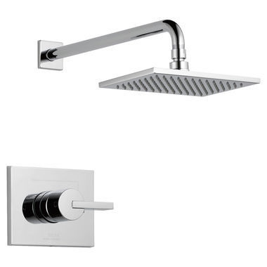 Click here to see Delta T14253-WE Delta Vero Monitor 14 Series Single-Handle Raincan Shower Faucet, Single Setting, Touch-Clean, 1.75 GPM, Lever Handle, ADA, Chrome - T14253-WE