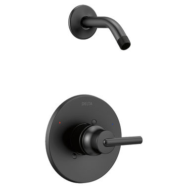 Click here to see Delta T14259-BLLHD Delta Trinsic Monitor 14 Series Pressure-Balanced Single-Handle Shower Faucet, Lever Handle, ADA, Less Showerhead, Matte Black - T14259-BLLHD