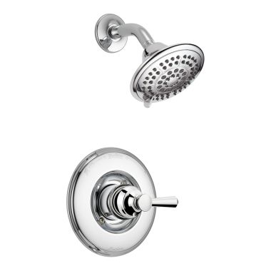 Click here to see Delta T14293 Delta Linden Monitor 14 Series Single-Handle Traditional Shower Faucet with 5-Setting Rain Showerhead, 1.75 GPM, Lever Handle, Touch-Clean, Chrome - T14293