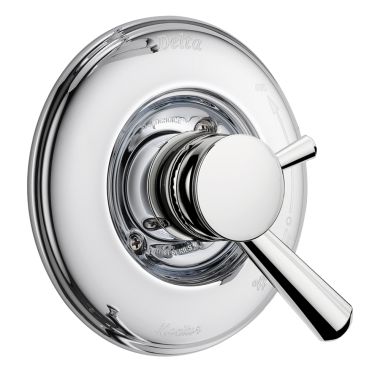 Click here to see Delta T17093 Delta Linden 6in Round Chrome Dual-Function Monitor 17 Series Traditional Valve Only Trim, Lever Handle, ADA-Compliant, MultiChoice - T17093