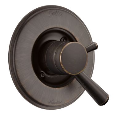 Click here to see Delta T17093-RB Delta Linden 6in Round Venetian Bronze Dual-Function Monitor 17 Series Traditional Valve Only Trim, Lever Handle, ADA-Compliant, MultiChoice - T17093-RB