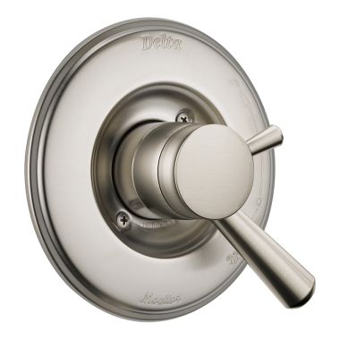 Click here to see Delta T17093-SS Delta Linden 6in Round Stainless Dual-Function Monitor 17 Series Traditional Valve Only Trim, Lever Handle, ADA-Compliant, MultiChoice - T17093-SS