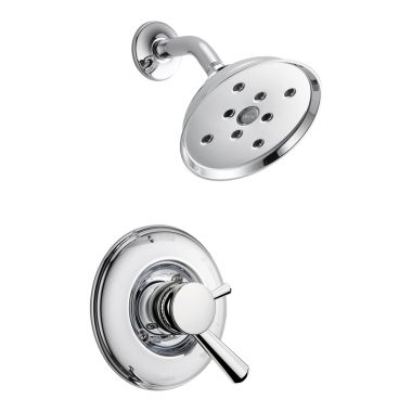Click here to see Delta T17293 Delta Linden Monitor 17 Series Single-Setting H2Okinetic Traditional Shower Faucet with Volume Control, Two Handles, 1.75 GPM, Lever Handles, Chrome - T17293
