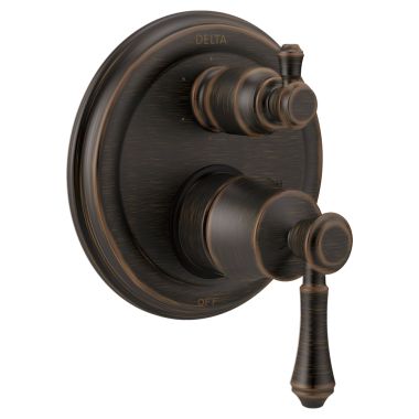 Click here to see Delta T24997-RB Delta Traditional Monitor 14 Series Valve Trim w/ 6-Function Diverter, Lever Handles, Venetian Bronze - T24997-RB