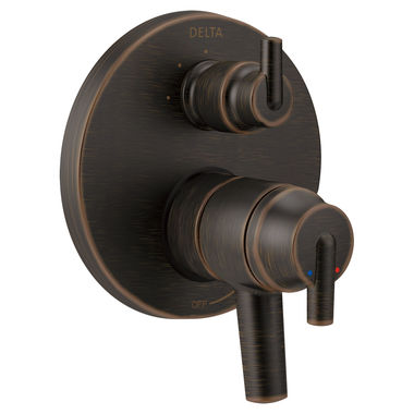 Click here to see Delta T27859-RB Delta Contemporary Monitor 17 Series Two-Handle Valve Trim w/ 3-Function Diverter, Lever Handles, Venetian Bronze - T27859-RB