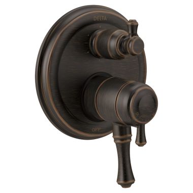 Click here to see Delta T27997-RB Delta Traditional Monitor 17 Series Two-Handle Valve Trim w/ 6-Function Diverter, Lever Handles, Venetian Bronze - T27997-RB
