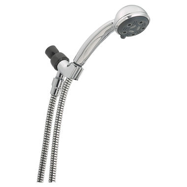 Click here to see Peerless 76306 Peerless 2.0 GPM 3-Spray Setting Hand Shower, Touch-Clean Spray Nozzles, WaterSense, 8-7/16in-Length, 2-15/16-Diameter, Chrome - 76306