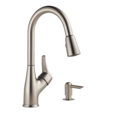Click here to see Peerless P88121LF-SSSD-W Peerless Single-Handle Pull-Down Kitchen Faucet, Stainless - P88121LF-SSSD-W