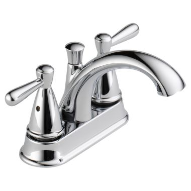 Click here to see Peerless P99640LF Peerless Two-Handle Centerset Bathroom Faucet with Plastic Pop-Up Drain, 1.2 GPM, Lever Handle, WaterSense, Chrome - P99640LF