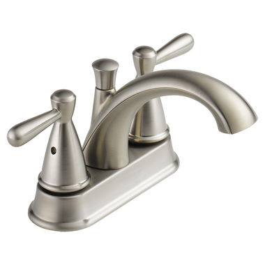 Click here to see Peerless P99640LF-BN Peerless Two-Handle Centerset Bathroom Faucet with Plastic Pop-Up Drain, 1.2 GPM, Lever Handle, WaterSense, Brushed Nickel - P99640LF-BN