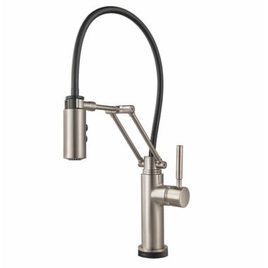 Click here to see Brizo 64221LF-SS Brizo Solna Brilliance Stainless Single-Handle Articulating Kitchen Faucet with SmartTouch and MagneDock technology - 64221LF-SS