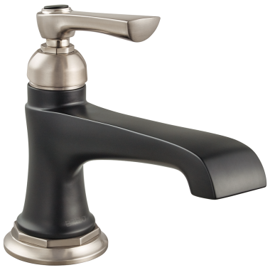Click here to see Brizo 65060LF-NKBL-ECO Brizo Rook Single-Handle Brilliance Luxe Nickel/Matte Black Bathroom Faucet with Metal Pop-Up, 1.2 GPM, Single-Hole, Ceramic Cartridge - 65060LF-NKBL-ECO