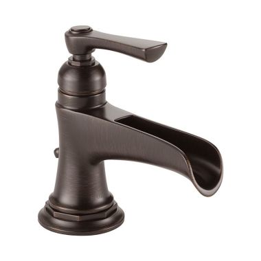 Click here to see Brizo 65061LF-RB-ECO Brizo Rook Single-Handle Venetian Bronze Bathroom Faucet with Metal Pop-Up, 1.2 GPM, Channel Spout, Single-Hole, WaterSense - 65061LF-RB-ECO