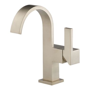 Click here to see Brizo 65080LF-BN-ECO Brizo Siderna Single-Handle Brilliance Brushed Nickel Bathroom Faucet, 1.2 GPM, Single-Hole, Ceramic Cartridge, Less Drain - 65080LF-BN-ECO