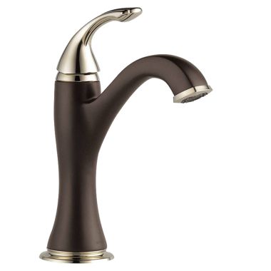 Click here to see Brizo 65085LF-PNCO-ECO Brizo Charlotte Single-Handle Deck-Mount Polished Nickel/Cocoa Bronze Bathroom Faucet, 1.2 GPM, Single-Hole, Less Drain - 65085LF-PNCO-ECO