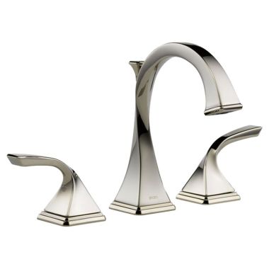 Click here to see Brizo 65330LF-BN-ECO Brizo Virage Two-Handle Widespread Brilliance Brushed Nickel Bathroom Faucet with Metal Pop-Up, 1.2 GPM, Three-Hole, Ceramic Cartridge - 65330LF-BN-ECO