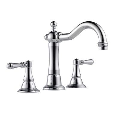 Click here to see Brizo 65336LF-PC-ECO Brizo Tresa Two-Handle Widespread Polished Chrome Bathroom Faucet with Metal Pop-Up, 1.2 GPM, Quick-Snap, Three-Hole - 65336LF-PC-ECO