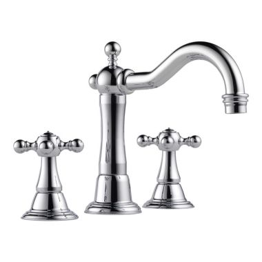 Click here to see Brizo 65338LF-PC-ECO Brizo Tresa Two-Handle Widespread Polished Chrome Bathroom Faucet with Metal Pop-Up, 1.2 GPM, Quick-Snap, Three-Hole, Cross Handles - 65338LF-PC-ECO