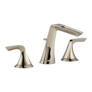 Click here to see Brizo 65351LF-PN-ECO Brizo Sotria Two-Handle Widespread Brilliance Polished Nickel Bathroom Faucet with Channel Spout, Three-Hole, Trim Only, 1.2 GPM, Less Drain - 65351LF-PN-ECO