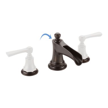 Click here to see Brizo 65361LF-RBLHP-ECO Brizo Rook Two-Handle Widespread Venetian Bronze Bathroom Faucet with Channel Spout, 1.2 GPM, Three-Hole, Less Handles - 65361LF-RBLHP-ECO