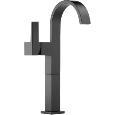 Click here to see Brizo 65480LF-BL-ECO Brizo Siderna Single-Handle Matte Black Vessel Bathroom Faucet with Ceramic Cartridge, Single-Hole, 1.2 GPM, Less Drain - 65480LF-BL-ECO