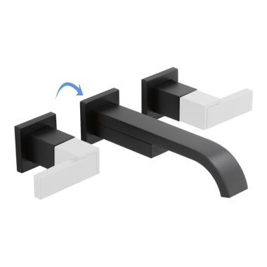 Click here to see Brizo 65880LF-BLLHP Brizo Siderna Two-Handle Widespread Wall-Mount Matte Black Bathroom Faucet with Rough and Trim, 1.5 GPM, Less Handles - 65880LF-BLLHP