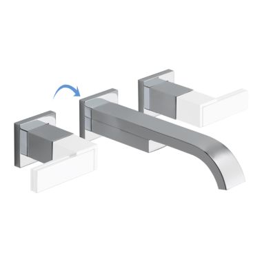 Click here to see Brizo 65880LF-PCLHP Brizo Siderna Two-Handle Widespread Wall-Mount Polished Chrome Bathroom Faucet with Rough and Trim, 1.5 GPM, Less Handles - 65880LF-PCLHP