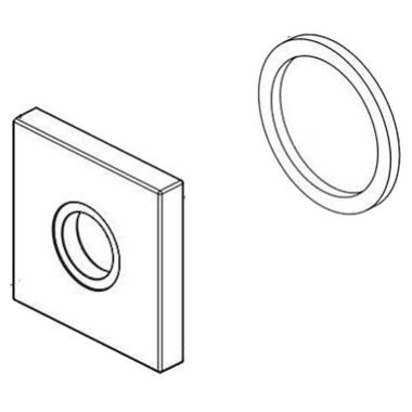Click here to see Delta RP75461BL Delta Ara Square Matte Black Spout Flange and Gasket for T3567LF-WL and T3568LF-WL Two-Handle Wall-Mount Bathroom Faucets - RP75461BL