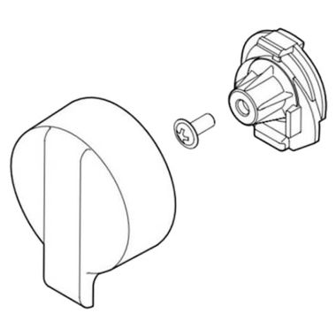 Click here to see Delta RP84980 Delta RP84980 Chrome Temperature Handle, Knob, and Screw Assembly