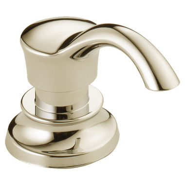 Click here to see Delta RP71543PN Delta Cassidy Polished Nickel Soap/Lotion Dispenser with Refill Funnel, 13oz Capacity, 2-1/2in Deck Thickness - RP71543PN
