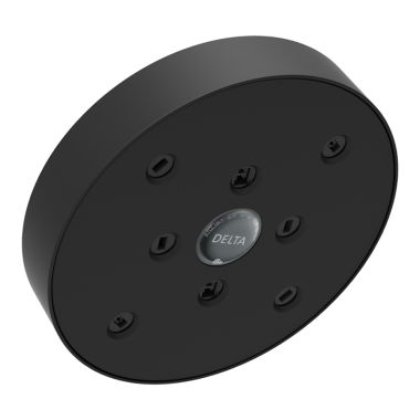 Click here to see Delta RP70175-BL15 Delta Ara Single-Function 5in Round Matte Black Raincan Shower Head with H2Okinetic PowerDrench Spray, 1.5 GPM, WaterSense - RP70175-BL15