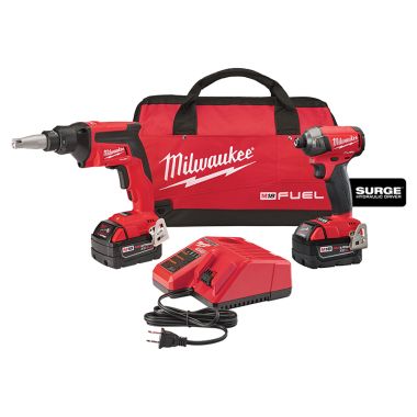 Click here to see Milwaukee 2896-22 Milwaukee 2896-22 M18 FUEL Two tool Combo Kit Drywall Screw Gun And 1/4